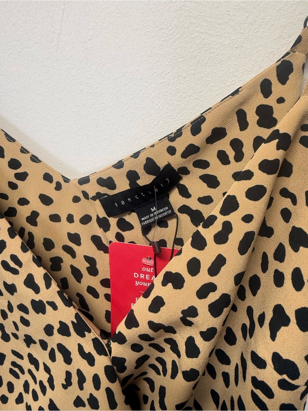 Sanctuary Animal Print Wrap Mini Dress Size Medium NWT - Picture 2 of 10